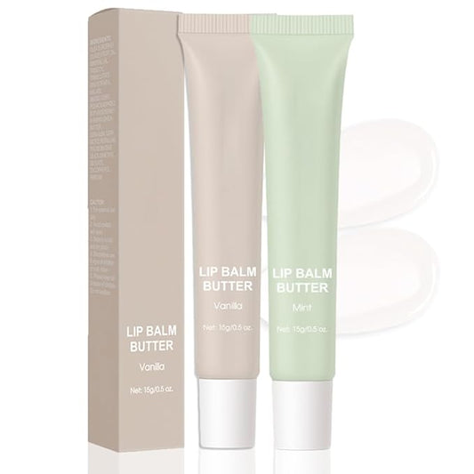 2Pcs Summer Lip Butter Balm Lip Gloss, Ultra-Hydrating Natural Vegan Lip Balm, Sheer-Tinted Shine & Hydration, Soothes & Softens Dry Lips Skincare, Bálsamo labial hidratante (#1+2#)