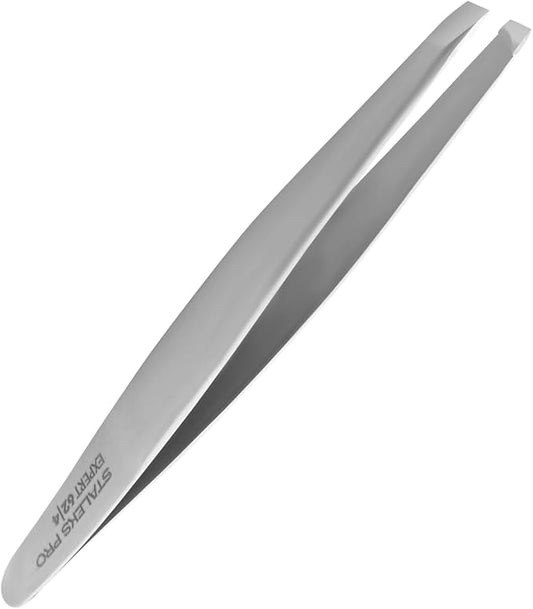 STALEKS PRO Expert 62 Type 4 Professional Eyebrow Tweezers – Narrow Beveled Stainless Steel for Fine Brows & Small Hands