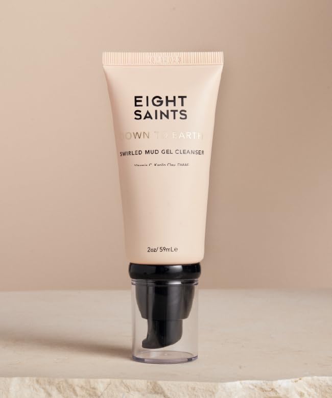 Eight Saints Down To Earth Mud Gel Face Wash, Natural and Organic, Gentle and Effective Daily Anti Aging Facial Cleanser, Makeup Remover, Nourishing and Hydrating Face Cleanser