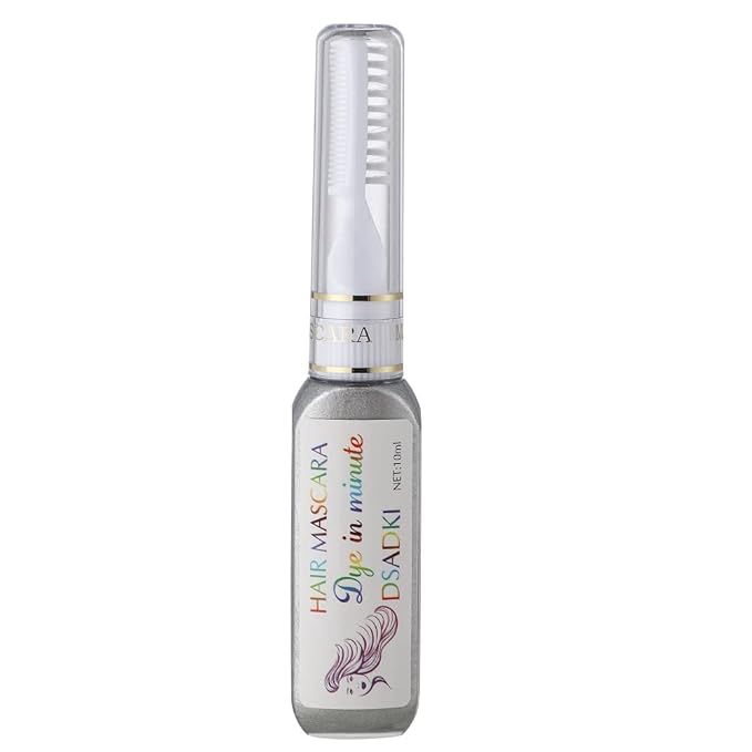 Temporary Hair Color Mascara Washable Hair Dye Stick Non-toxic Instant Hair Chalk Dye for Girls Women (Silver gray)