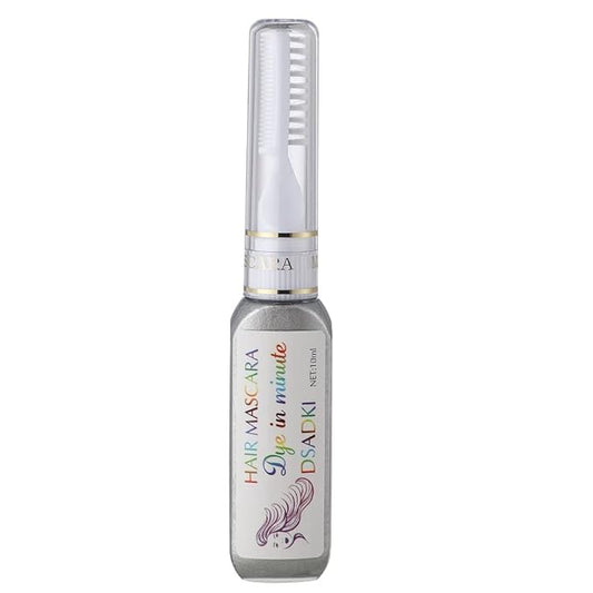Temporary Hair Color Mascara Washable Hair Dye Stick Non-toxic Instant Hair Chalk Dye for Girls Women (Silver gray)
