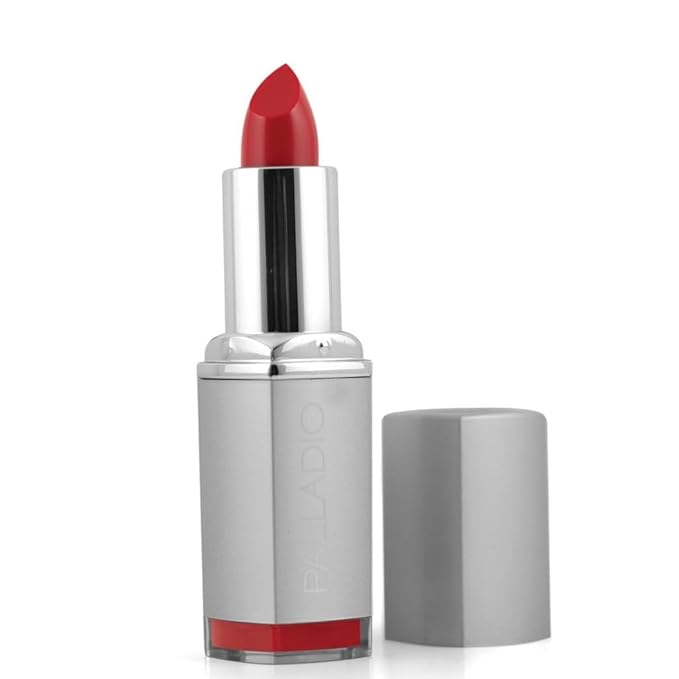 Palladio Herbal Lipstick, Rich Pigmented and Creamy Lip Color, Infused with Safflower, Ginseng, Ginkgo Biloba, Camellia and Aloe, Prevents Lips from Drying, Combats Fine Lines, Long Lasting, Just Red