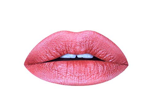 Aromi Rosy Peach Metallic Liquid Lipstick | Long-Lasting Lip Color with Shimmery Finish, Rose Gold Shade (Pumpkin Spice)