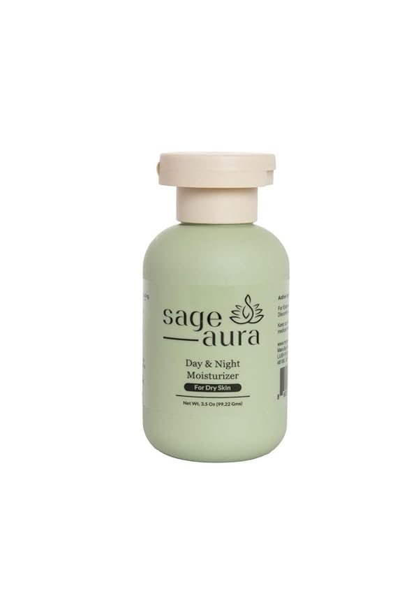 Sage Aura Day & Night Moisturizer | 3.5 Oz Pack | Premium Ingredients | Fast Absorbing | Nourishes & Hydrates Dry & Dull Skin