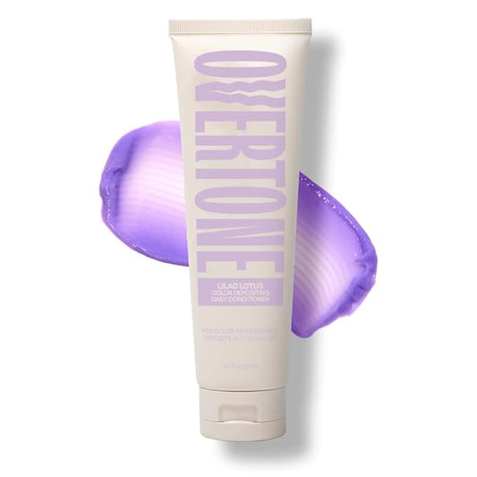 Overtone Daily Color Depositing Conditioner: 4.5oz Temporary Coloring Conditioner w/Shea Butter & Coconut Oil, Refresh Color & Prevent Fading, Vegan & Cruelty-Free, Pastel Purple is Lilac Lotus