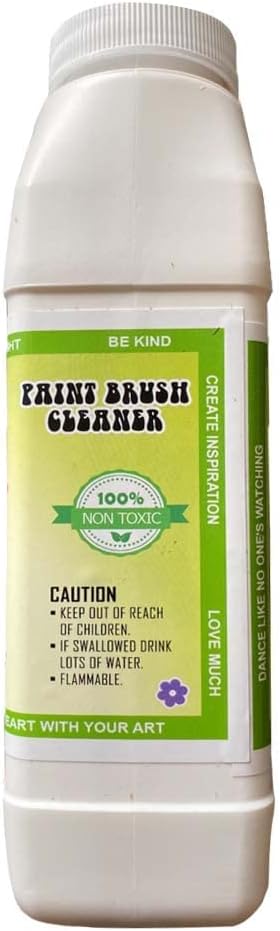 Green Piece® Paint Brush Cleaner & Restorer – 100% Natural, Non-Toxic Formula – Made in USA – Cleans Wet or Dry Paint – Safe for Hands – Works on Acrylic, Latex, Oil & Shellac – 18 Oz