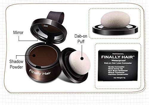 Finally Hair Auburn Dab-on Hair Fibers & Loss Concealer, Gray Away, Root Touchup, Hairline Powder, Eyebrows, Mascara, Beard Filler - WATCH THE VIDEO - Dab-on Hair Fiber Shadow Powder (Auburn)