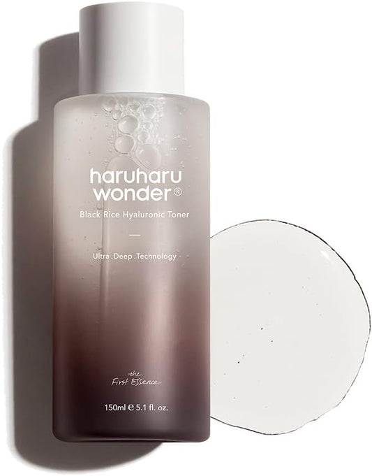 haruharu Wonder Black Rice Hyaluronic Toner, Deep Hydration, Glass Skin, Hyaluronic Acid, Lavender Oil, Skin Plumpling, Korean Skincare, Vegan, Cruelty-Free, 5.1 fl.oz