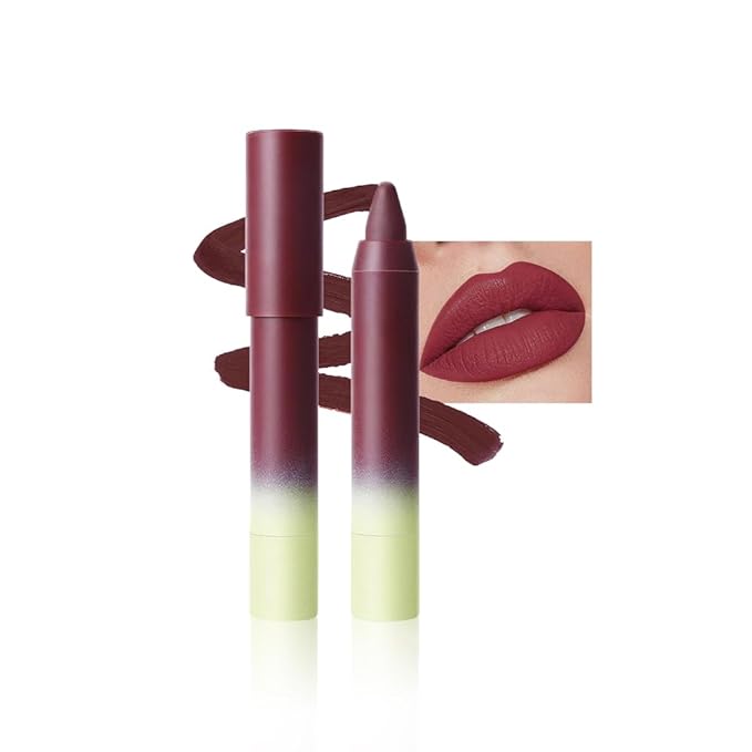 Wine Berry Matte Lip Liner Pencil – Smooth & Moisturizing Lip Pencil for Precise Contour, Rich Color Payoff, Lightweight Everyday Lip Makeup, Twist-Up Design,06#