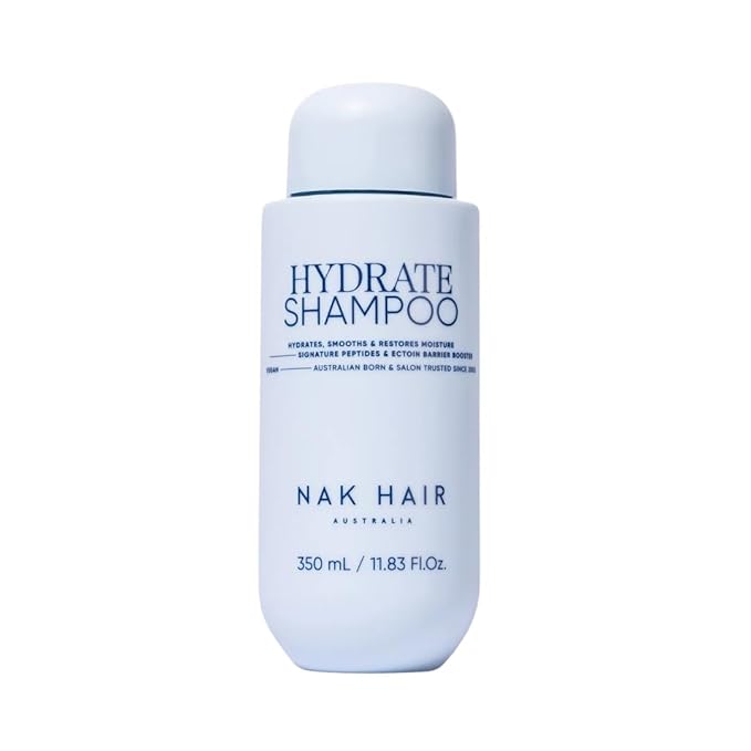 NAK Signature Hydrate Shampoo 350ml - Moisturizing Sulfate-Free Cleanser- Hydrates, Restores & Smooths Color-Treated Hair with Coconut Oil & Peptides - Vegan & Cruelty-Free