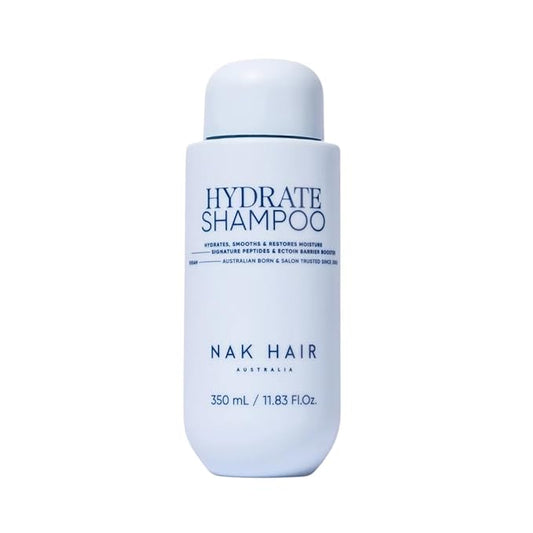 NAK Signature Hydrate Shampoo 350ml - Moisturizing Sulfate-Free Cleanser- Hydrates, Restores & Smooths Color-Treated Hair with Coconut Oil & Peptides - Vegan & Cruelty-Free