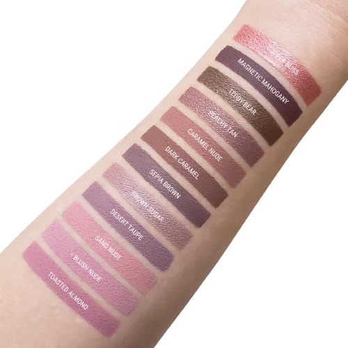 Aromi Chocolate Brown Liquid Lipstick | Dark Brown Nude Lip Color, Vegan and Cruelty-free, Long-lasting, Waterproof, Handmade (Magnetic Mahogany)