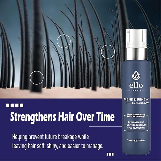Ello Beauty Split End Repair Serum, Leave-In Split End Repair Serum, a lightweight serum that instantly repairs split ends for healthier-looking hair. 2.4 fl oz (2)