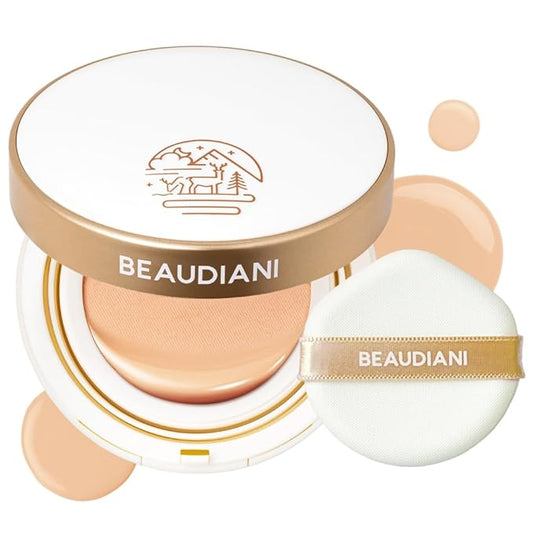 Beaudiani Mesh Glow Cushion Foundation Dewy Korean Cushion with Gemstone Complex & Skincare Benefits (12g) (#2 Modern Cover Daily (Shade #22-23))
