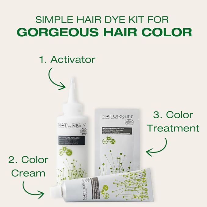 Naturigin Permanent Hair Color, 3.0 Dark Brown, Ammonia Free, 100% Gray Coverage, Nourishing Natural Formula, For All Hair Types, Long-Lasting, Vegan & Cruelty-Free, 1 Pack