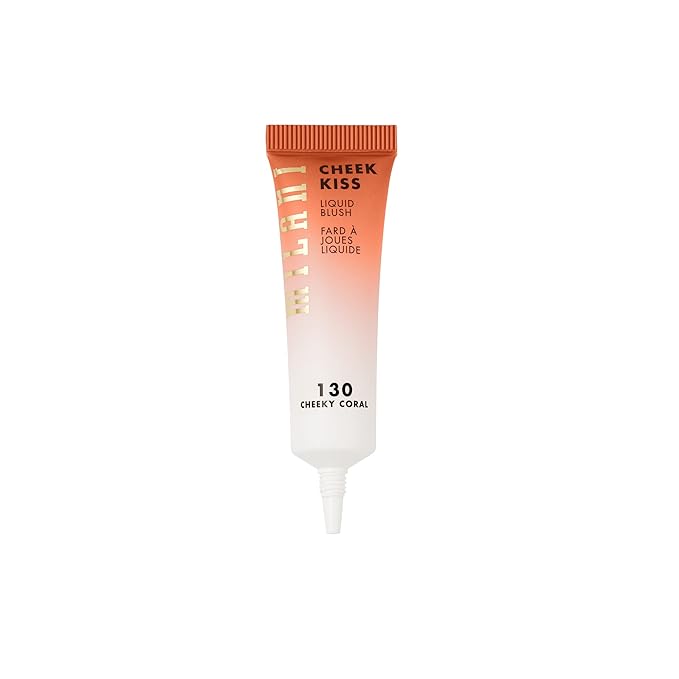 Milani Cheek Kiss Liquid Blush Makeup, Lightweight, Blendable & Buildable for Radiant Flushed Cheeks, Skin-Loving Formula - Cheeky Coral