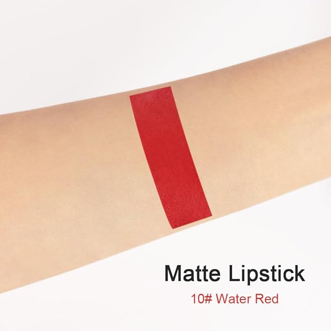 Generic Deep Dark Red Matte Lipstick and Lip Crayon Liner Pencil Pen Set for Women Lip Stain Long Lasting Waterproof labiales (1, 1Pcs 10# Ruby Red)