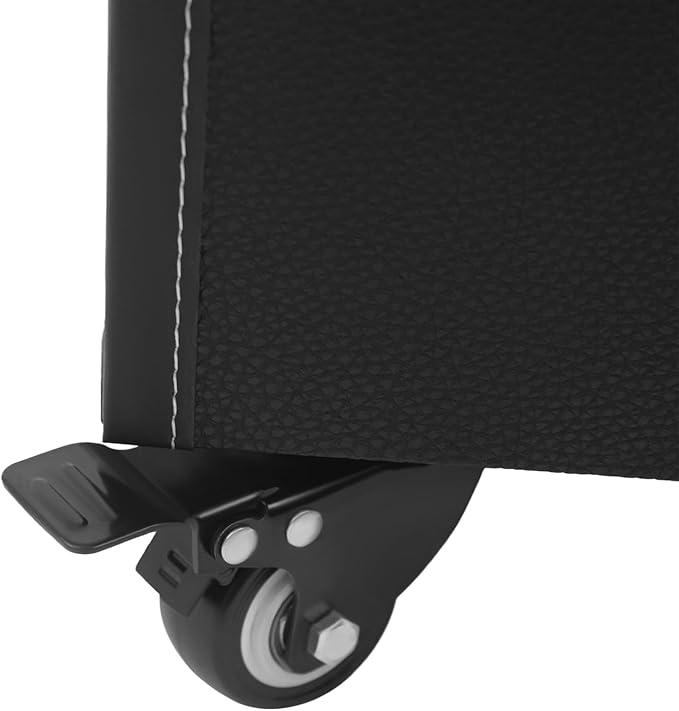 Makeup Train Case, Rolling Makeup Trolley Case, 3 Tiers Lockable Nail Polish Organizer with 2 Keys 4 Wheels (2 with Brakes) for Travel Makeup Artists Nail Technicians (Black Case, Silver Lock)