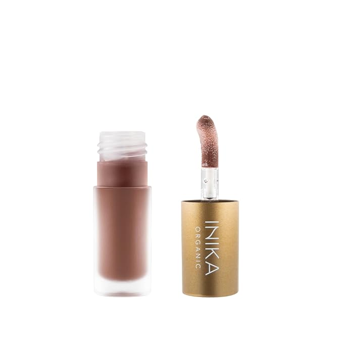 INIKA Organic Tinted Lip Oil | Bakuchiol, Squalane + Collagen in a Glossy Wash of Color. Luxuriously Smoothing & Hydrating Lipgloss. Natural, Vegan. 0.16 Fl oz (Cinnamon)