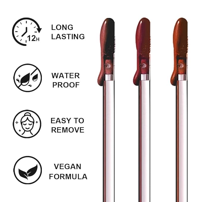 3 Colors Peel Off Lip Liner Stain with Tweezer, Long Lasting Waterproof Lip Tint Stains Makeup Set with Matte Finish for Women, Natural Look, Easy to Use, for All Skin Types (#3,6,7)