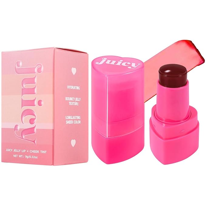 Cooling Water Jelly Tint Blush, Multi-Use Juicy Lip + Cheek Tint, Hydrating & Bouncy Jelly Texture, Long-lasting Sheer Color, 0.32 oz (# 04, 0.32 oz)
