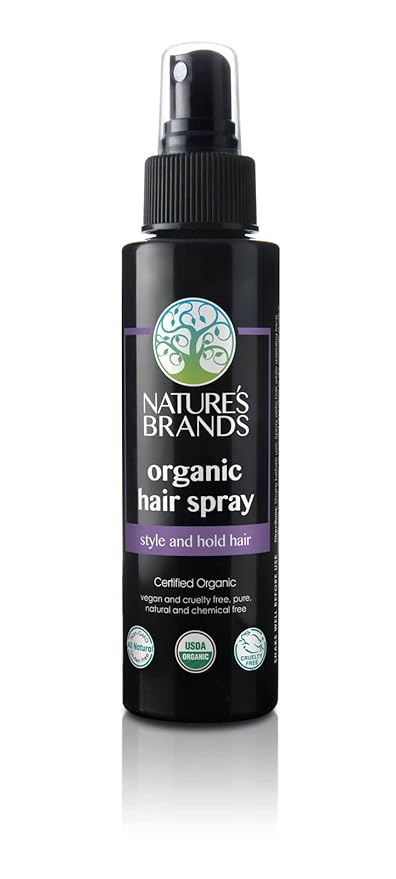 Nature's Brands Organic Hair Spray by Herbal Choice Mari (4 Fl Oz Bottle) - No Toxic Synthetic Chemicals