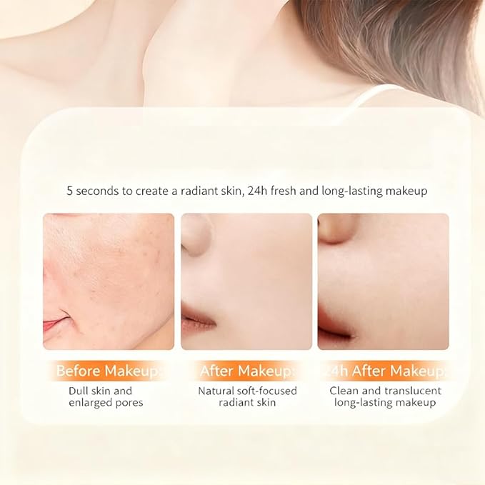 Vitamin C Makeup Tone up Cream, Five Vitamin C Natural Makeup Cream, Moisturizing Brightening Concealer, Deep Hydration, Conceal Pores, Lightweight Long Lasting, For All Skin Type (3PCS)