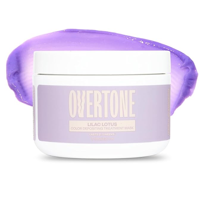 Overtone Semi Permanent Hair Color Conditioner, Lilac Lotus, 8 oz, Nourishing, Damage-Free, Color Depositing Mask for All Hair Types with Shea Butter & Coconut Oil, Vegan & Cruelty-Free