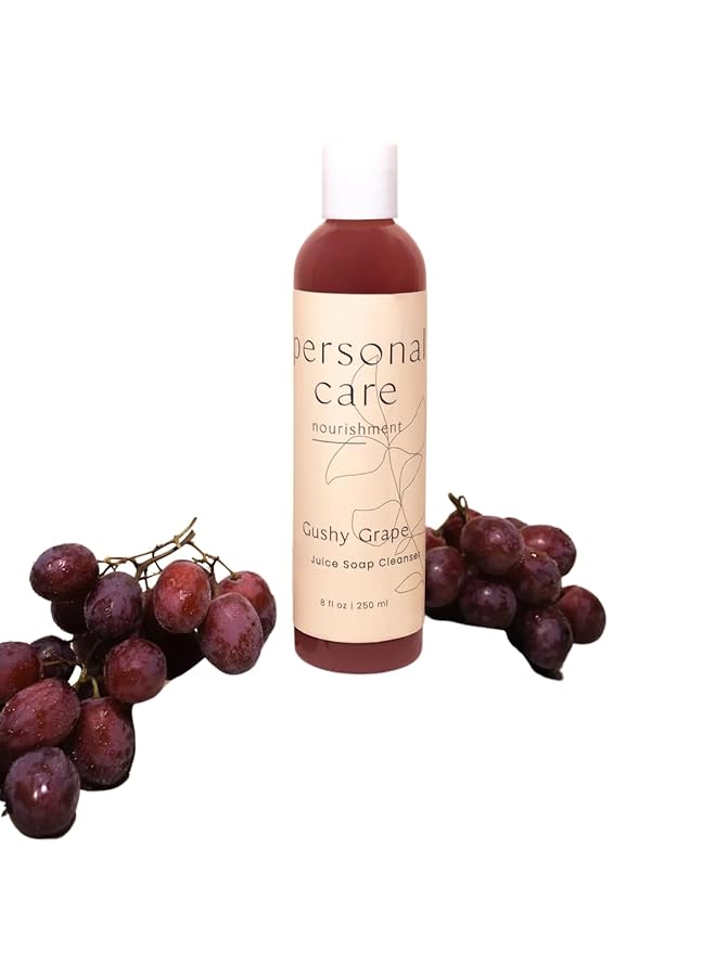 Grape Juice Body Wash – Organic Fruit-Infused Liquid Soap with Olive Oil, Coconut Oil & Decyl Glucoside – Hydrating, Non-Drying, Sulfate-Free – 8oz – Juice Body Soap