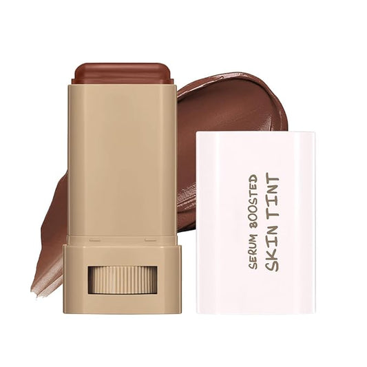 6 Colors Foundation Stick Beauty Balm Serum Boosted Skin Tinted Balm Concealer, Long-lasting Coverage, Even Skin Tone Portable Moisturizing Essence Stick (# 01, 0.64 Oz)