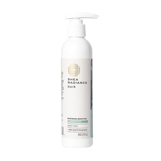 Shea Radiance Maximum Moisture Conditioner | Contains Rice Protein & Keratin | Repairs Damaged Hair & Stimulates Hair Growth | For Curly & Kinky Hair | 8oz
