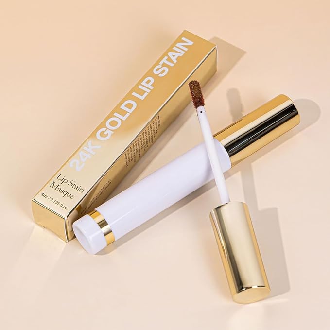 2Pcs 2025 New Gold Liquid Matte Lip Liner Stain Peel Off with Tweezer, Long Lasting, Waterproof Matte Lipstick Lip Gloss Tattoo for Women, Smudge-proof Non-Stick Cup Lip Tint Makeup 01#+02#