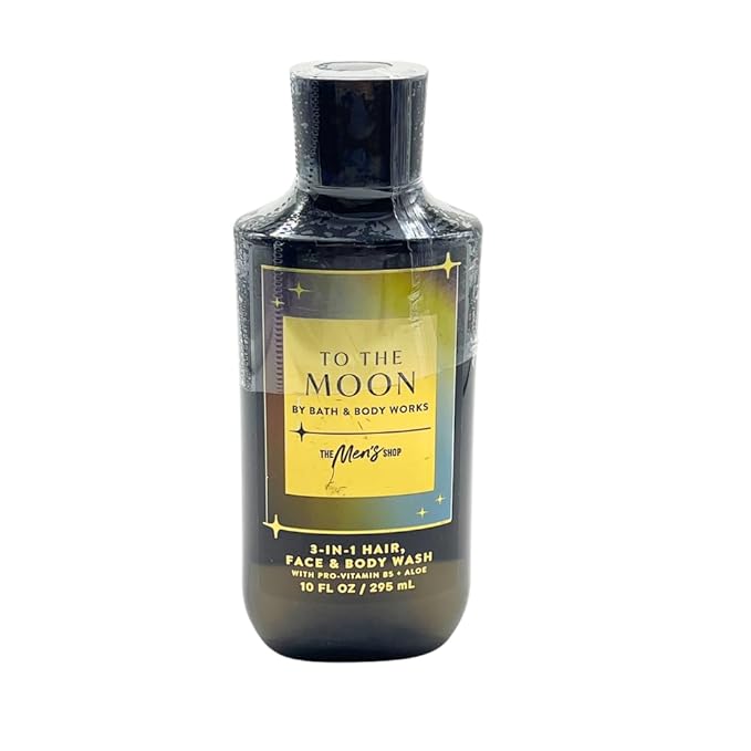Bath & Body Works TO THE MOON Men's Body Spray & 3-in-1 Hair, Face & Body Wash 2pc bundle Gift set With a Blue Bow for Holidays - Full Size