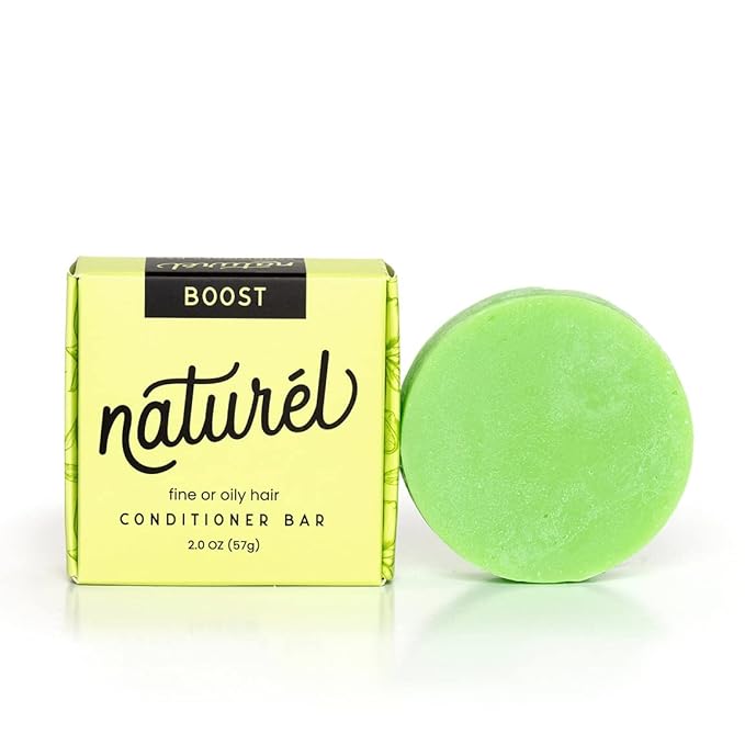 Naturel Boost Volumizing Conditioner Bar for Fine or Oily Hair, Conditioner Bar with Lime Oil for Thin Hair, Vegan, Cruelty Free, Made in USA