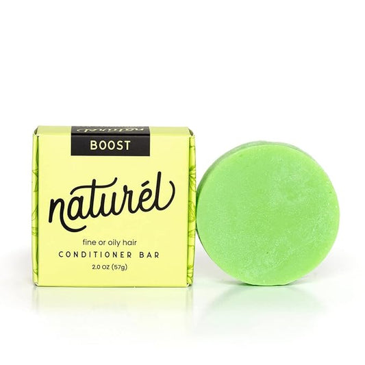 Naturel Boost Volumizing Conditioner Bar for Fine or Oily Hair, Conditioner Bar with Lime Oil for Thin Hair, Vegan, Cruelty Free, Made in USA