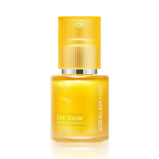 SHEGLAM HAIR 24K Glow High Shine Styling Serum 1.69 Fl Oz, 10 IN 1Hair Care Daily Essential Serum,Soften Hair With Almond Oil & Macadamia Oil For Hair Reduces Frizz And Damage,Adds Shine