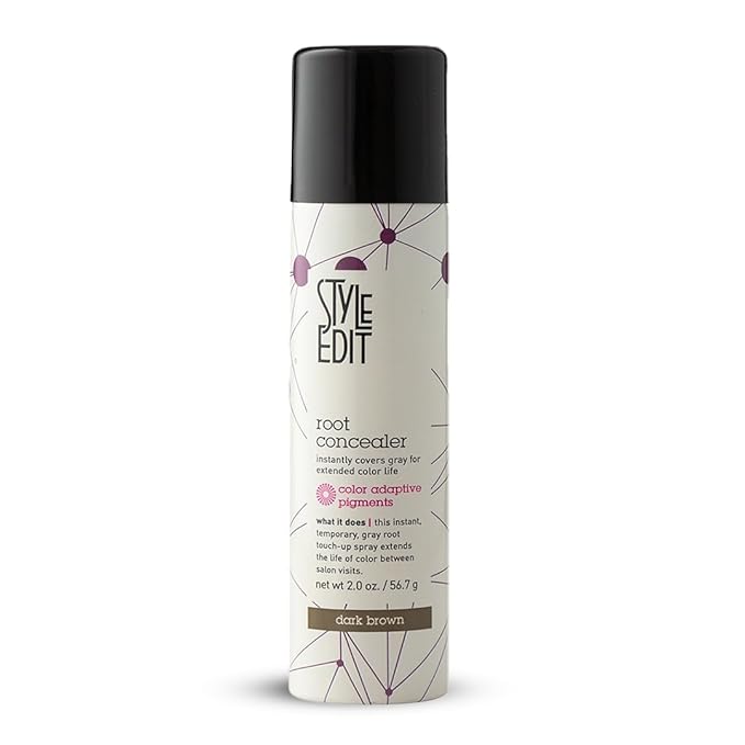 Style Edit Root Concealer Touch Up Spray | Instantly Covers Grey Roots | Professional Salon Quality Cover Up Hair Products for Women |Dark Brown 2 Ounce (Pack of 1)