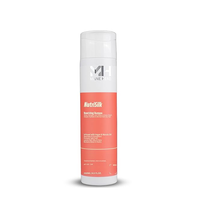 NutriSilk Nourishing Shampoo for Dry, Dull & Frizzy Hair 8.5 fl oz - Sulfate Free Moisturizing Formula with Argan & Marula Oil - Hydrating Anti-Frizz Hair Care for Women