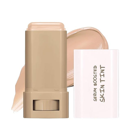 6 Colors Foundation Stick Beauty Balm Serum Boosted Skin Tinted Balm Concealer, Long-lasting Coverage, Even Skin Tone Portable Moisturizing Essence Stick (# 04, 0.64 Oz)