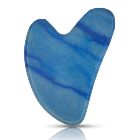 Gua Sha Facial Tools, Jade Guasha Tool for Face & Eye Gua Sha Stone for Puffiness Reducing & Jawline Sculpting Face Stone Gua Sha Tools for Skin Care Woman GuaSha Stone Tool, Blue