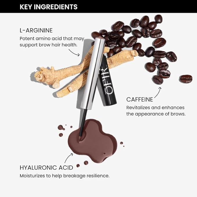 OFIR Brow Tonic Serum Browliner | Smudge-Proof Matte Finish | Hybrid Makeup & Skincare with Hyaluronic Acid & Plant Extracts | Strengthening | Cruelty-Free Brow Serum | Pecan - Warm Brown, 0.057 Oz