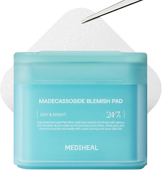 MEDIHEAL Toner Pads [Madecassoside] - Blemish Care Toner Pad with Centella Asiatica - Improves Uneven Skin Tone & Deep Hydration - Vegan Hypoallergenic Face Gauze (100 Count)
