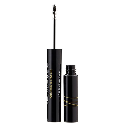 Arches and Halos Microfiber Tinted Brow Mousse - Richly Pigmented Eyebrow Shaper - Water Resistant Filler Pen - Vegan - Dark Brown - 0.11 oz