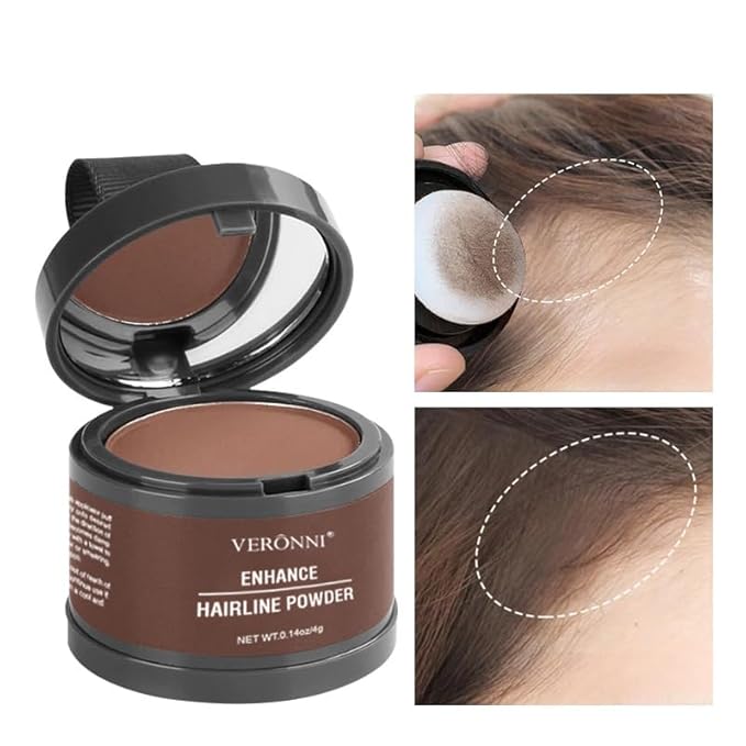 Hairline Powder Root Touch Up Hair Color, Instant Hairline Powder for Thinning Areas and Gray Hair Coverage, Natural and Non-greasy Root Cover up for Women and Men (Auburn, 02)