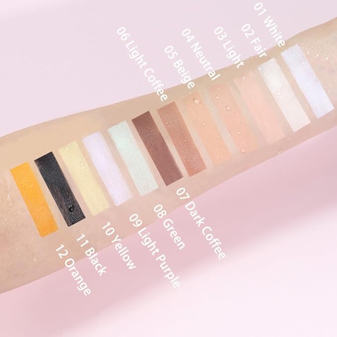 Kaely Pot Concealer Full Coverage, Under Eye Brightener Color Correcting Concealer for Dark Circles, Waterproof Foundation Face Makeup, Eye Ring Corrector de ojeras, 10 Yellow