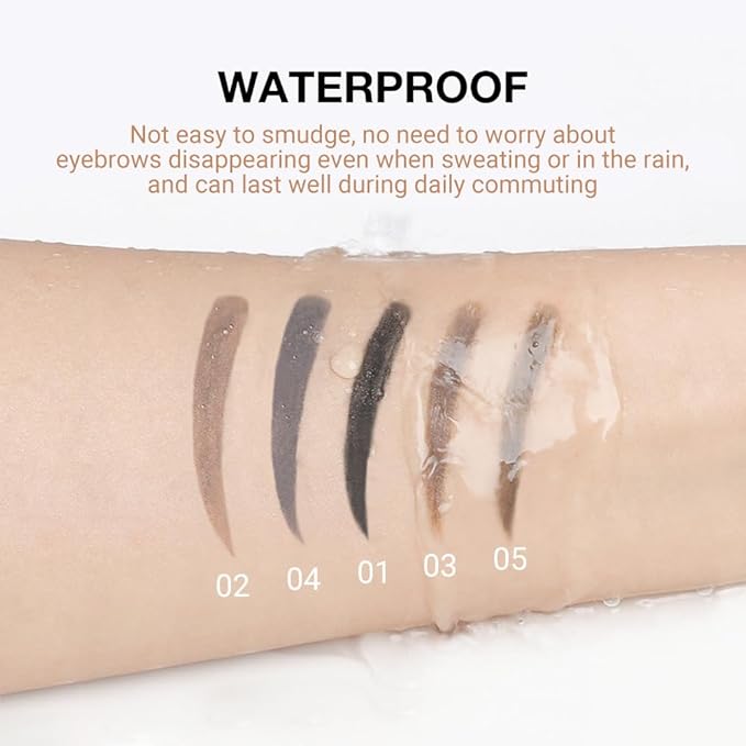 Retractable Eyebrow Pencils for Women, Waterproof Ash Gray Eye Brow Pen Brow Brush for Eye Makeup, Dual-Sided Soft Ultimate Definer Pencils, Fine Tip lapiz de cejas