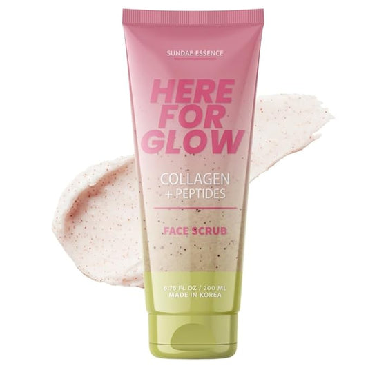 Collagen Facial Scrub - Dermatologist Tested, Anti-Aging, Hydrates & Improves Firmness, Korean Skin Care, 95% Natural, Clean Beauty, Non - GMO, Cruelty - Free - 1 Pack