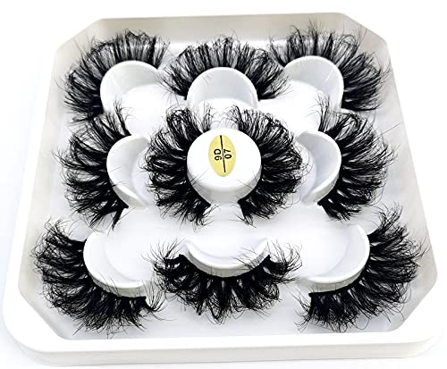 HBZGTLAD new 5 Pairs 25 mm 3d Mink Lashes Bulk Faux with Custom Natural Mink Lashes Pack Short Wholesales Natural False Eyelashes (9D-07)