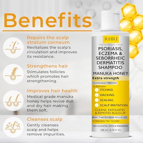 Antifungal Psoriasis Shampoo, Eczema, Seborrheic Dermatitis Shampoo | Soothes Itching, Flaking & Irritation | Repairs Scalp, Strengthens Hair, Stimulates Regrowth | Medicated Scalp Treatment