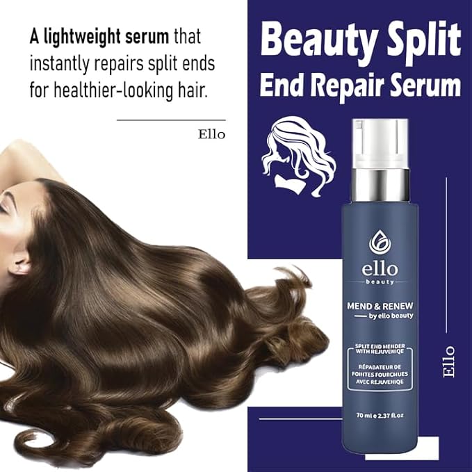 Ello Beauty Split End Repair Serum, Leave-In Split End Repair Serum, a lightweight serum that instantly repairs split ends for healthier-looking hair. 2.4 fl oz (1)